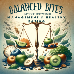 The title page image for "Balanced Bites: Hypnosis for Weight Management and Healthy Eating" has been created, featuring an elegant design that encapsulates the essence of the program's focus on a balanced approach to eating and weight management.