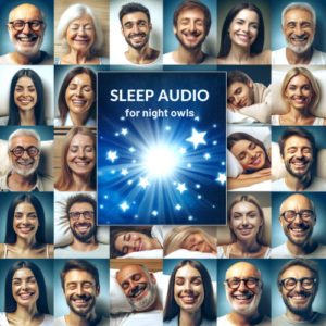 Collage of satisfied individuals, showcasing the success of the sleep audio