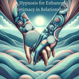 This cover art blends symbols of trust, intimacy, and the therapeutic aspect of hypnosis, set against a soothing color scheme. The design incorporates elements like intertwined hands and subtle hypnotic patterns to convey the essence of the audio program.