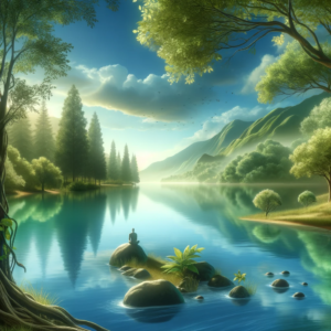Peaceful landscape symbolizing the tranquil journey of the 'Serenity Now' hypnosis audio.