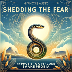 The title image for "Shedding the Fear: Hypnosis to Overcome Snake Phobia" has been created, featuring the program's title with visual elements that evoke transformation, liberation, and a journey from fear to freedom. This image is designed to encapsulate the essence of the hypnosis audio program, inviting viewers into a transformative experience aimed at overcoming snake phobia.
